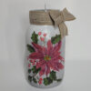 Hand-Painted Christmas Jar - Pink