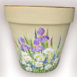 hand painted flower pot
